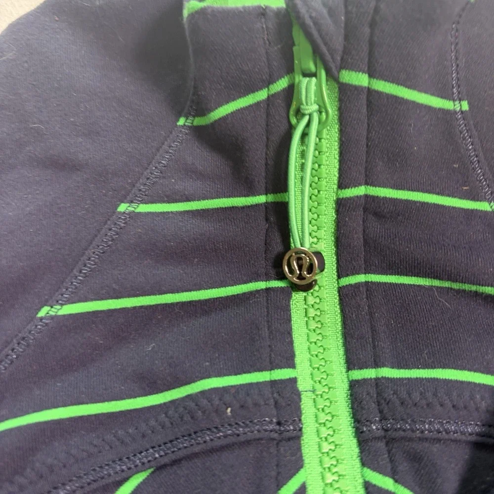 Vintage‎ Lululemon Forme Jacket Slalom Stripe Inkwell Green Bean-XS/S